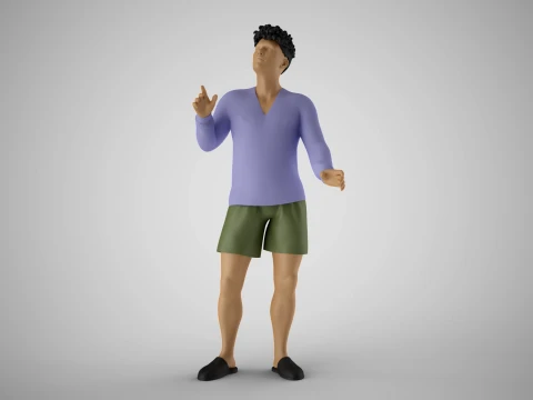 Daydreaming Man 3D Print Model