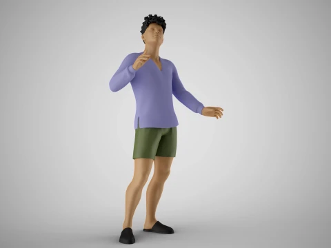 Daydreaming Man 3D Print Model