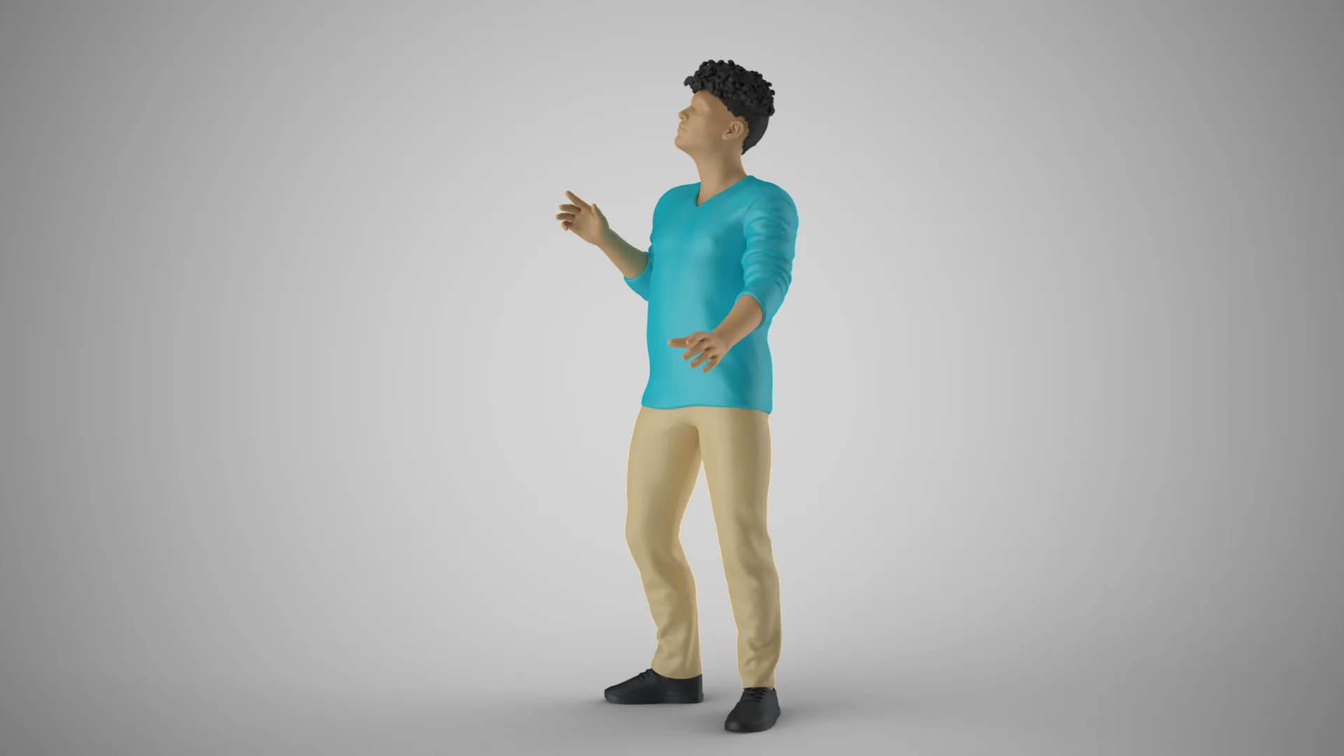 Anxious Man 3D Print Model .c4d .max .obj .3ds .fbx .stl .blend 