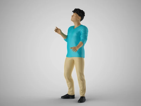 &Auml;ngstlicher Mann 3D Druckmodell