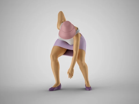 Vrouw met taille en bukken 3D printmodel
