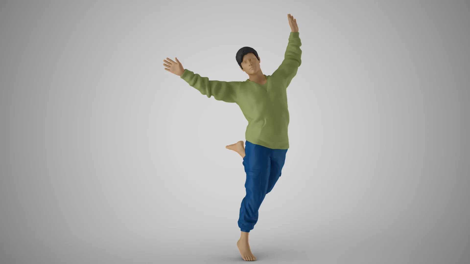 Free Spirited Man 3D Print Model .c4d .max .obj .3ds .fbx .stl .blend 