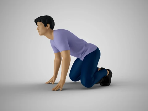 Man Standing on Hands and Knees 3D Print Model