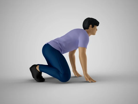 Man Standing on Hands and Knees 3D Print Model
