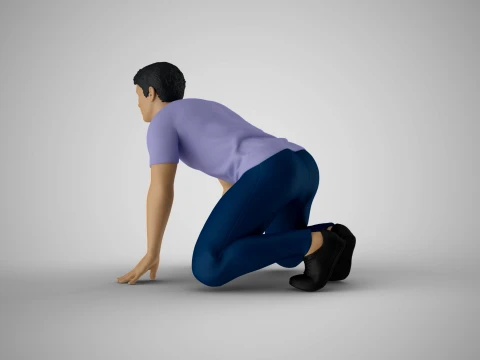 Man Standing on Hands and Knees 3D Print Model