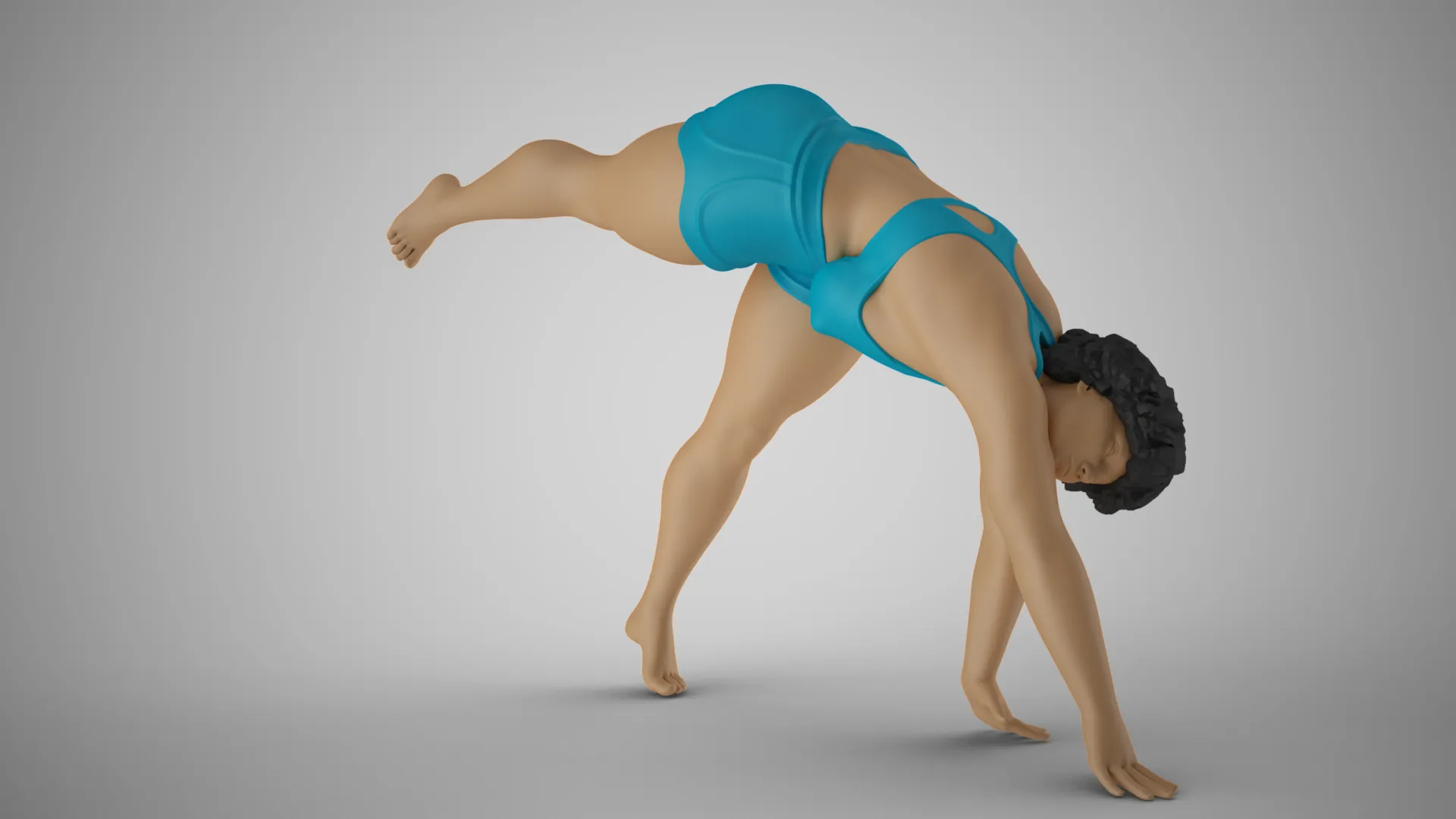 Somersault Girl 3D Print Model .c4d .max .obj .3ds .fbx .stl .blend 