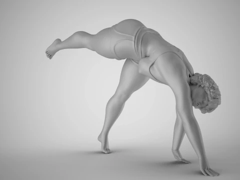 Somersault Girl 3D Print Model