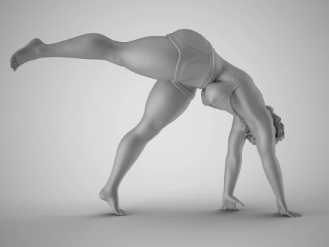 Somersault Girl 3D Print Model