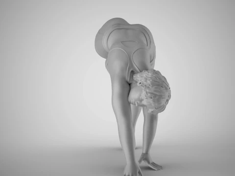 Somersault Girl 3D Print Model