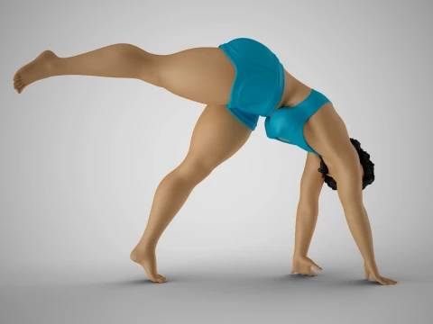 Somersault Girl 3D Print Model