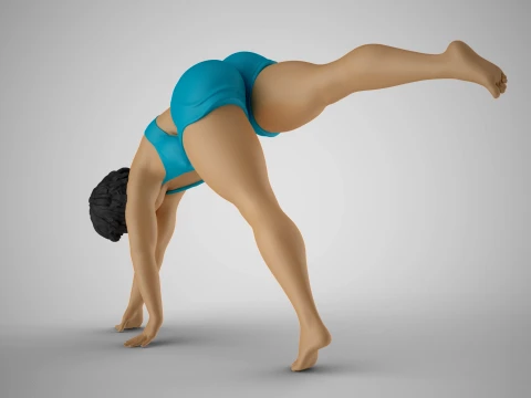 Somersault Girl 3D Print Model