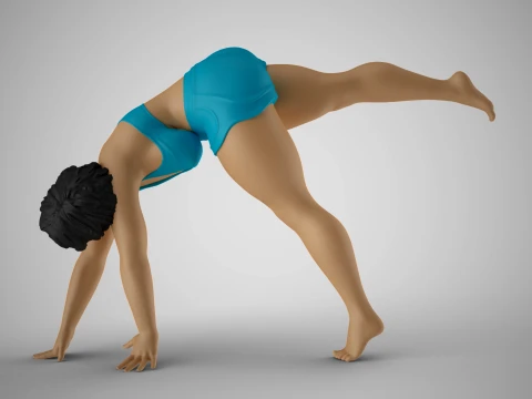 Somersault Girl 3D Print Model