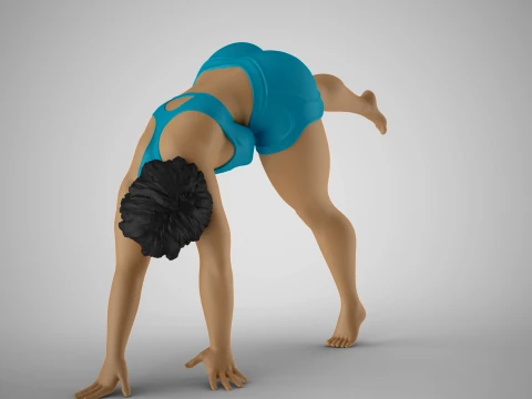 Somersault Girl 3D Print Model