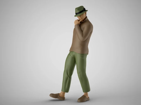 Idle Man 3D Print Model
