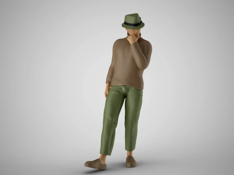 Idle Man 3D Print Model