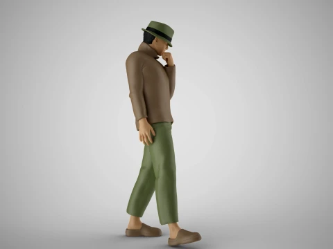 Idle Man 3D Print Model