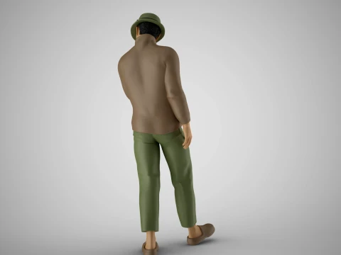 Idle Man 3D Print Model
