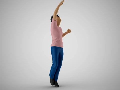 棚の上の物に手を伸ばす 3Dプリントモデル