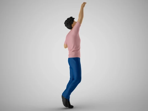 棚の上の物に手を伸ばす 3Dプリントモデル