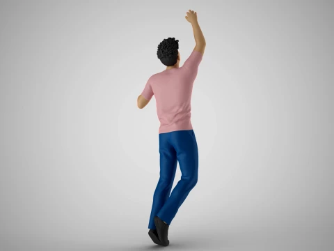 棚の上の物に手を伸ばす 3Dプリントモデル