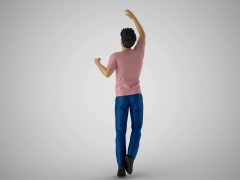 棚の上の物に手を伸ばす 3Dプリントモデル
