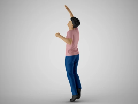 棚の上の物に手を伸ばす 3Dプリントモデル