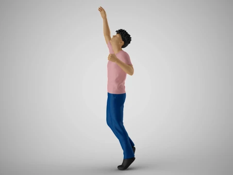 棚の上の物に手を伸ばす 3Dプリントモデル