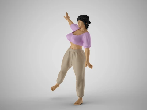 Balancing Girl 3D Print Model