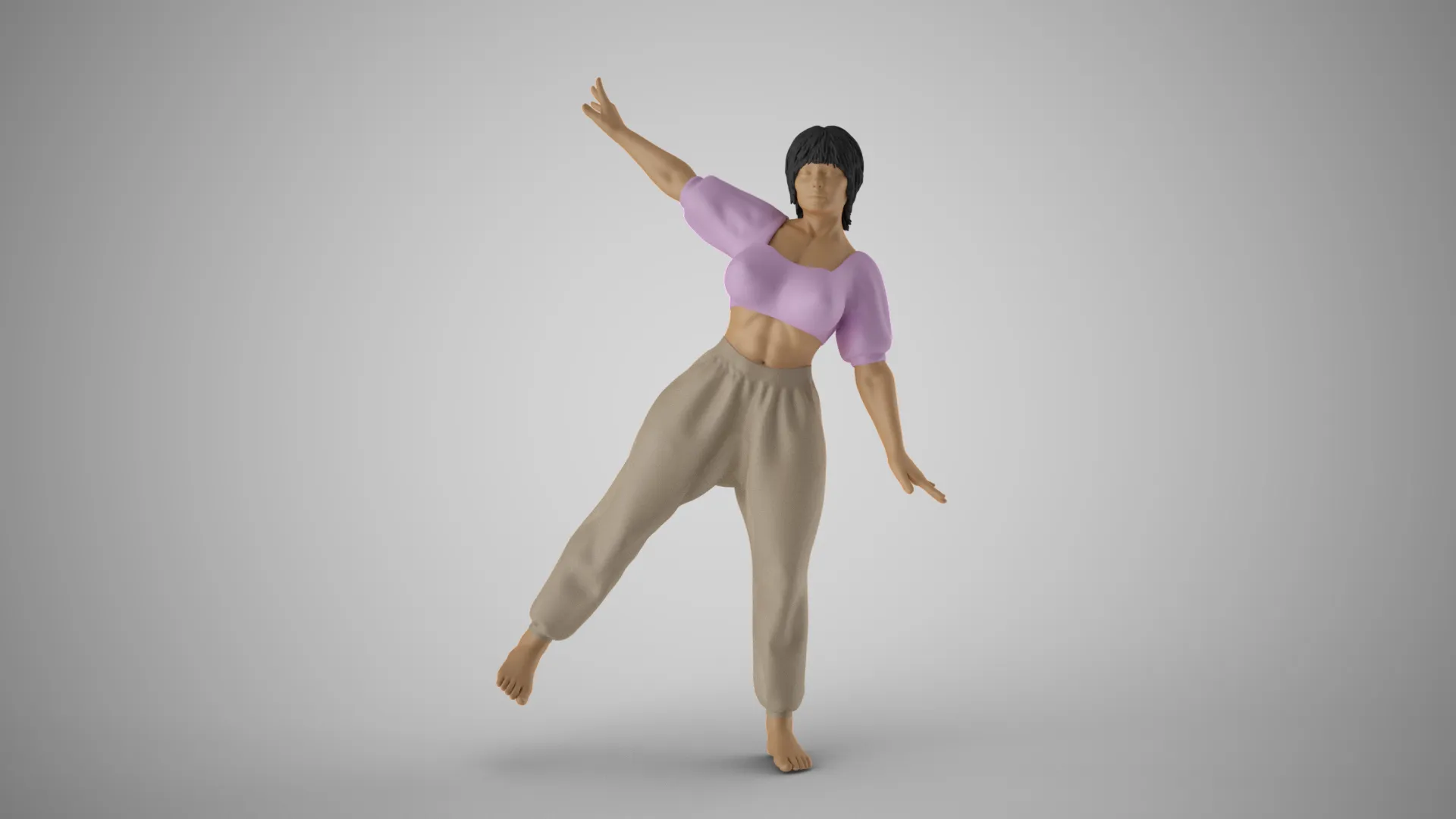 Balancing Girl 3D Print Model .c4d .max .obj .3ds .fbx .stl .blend 