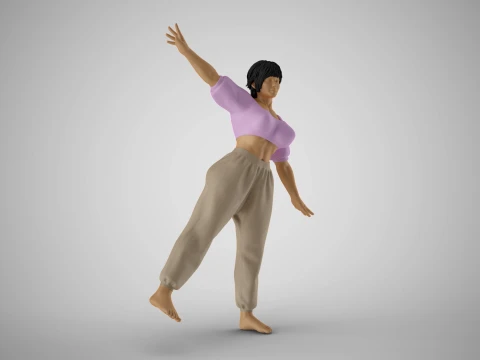 Balancing Girl 3D Print Model