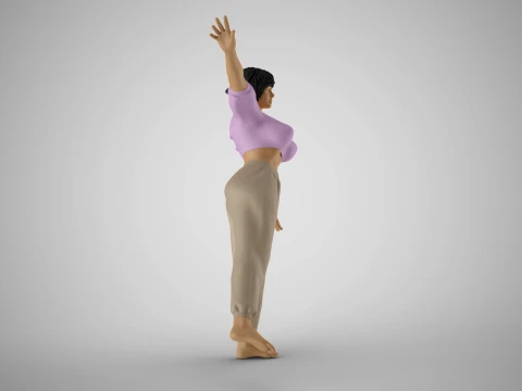 Balancing Girl 3D Print Model