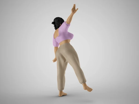 Balancing Girl 3D Print Model
