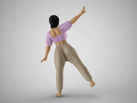 Balancing Girl 3D Print Model