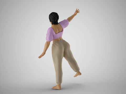 Balancing Girl 3D Print Model