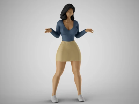 Chica intenta contar problemas Modelo de impresión 3D