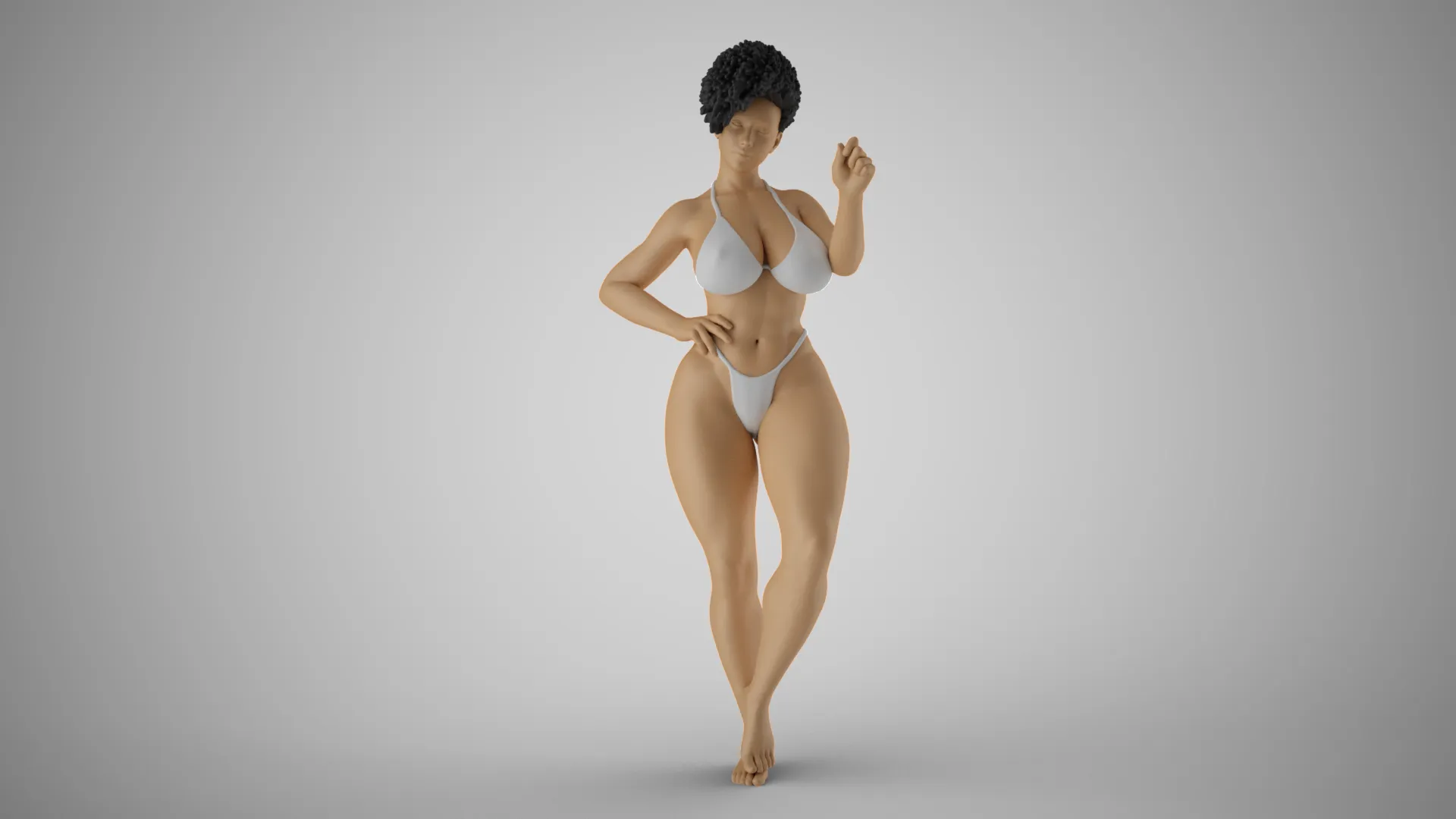 Summer Heat Girl 3D Print Model .c4d .max .obj .3ds .fbx .stl .blend 