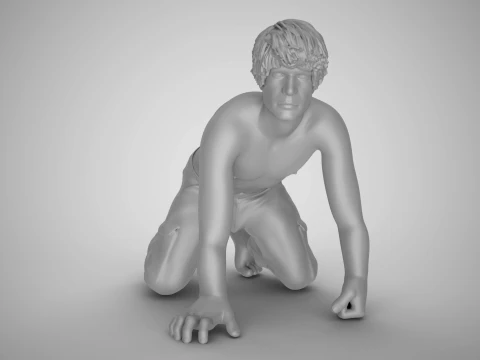 Angry Man Crawling 3D Print Model