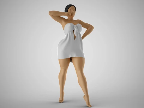 美しいポーズをとる女性 3Dプリントモデル