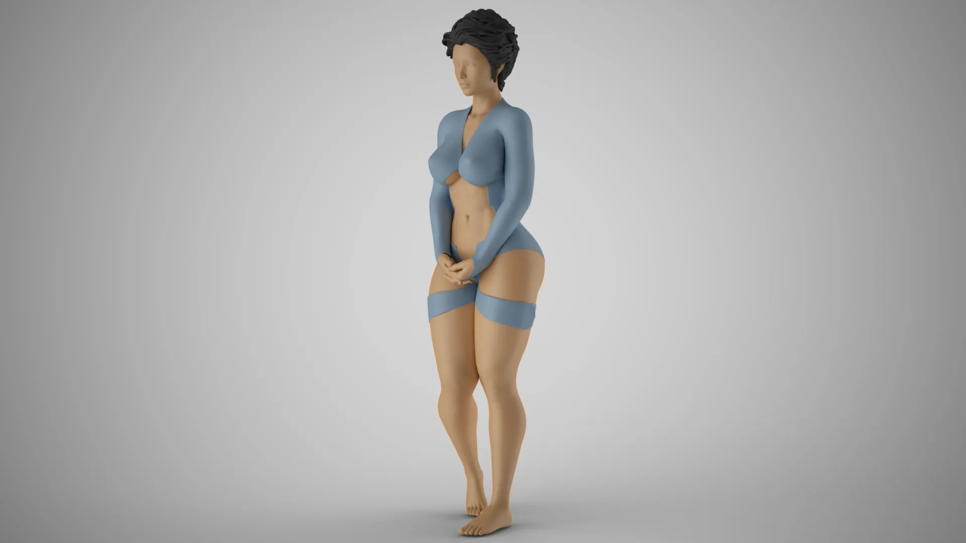 여자의 당혹감 3D 프린트 모델 .c4d .max .obj .3ds .fbx .stl .blend 