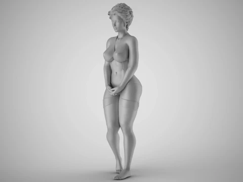 여자의 당혹감 3D 프린트 모델