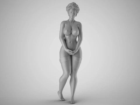 여자의 당혹감 3D 프린트 모델