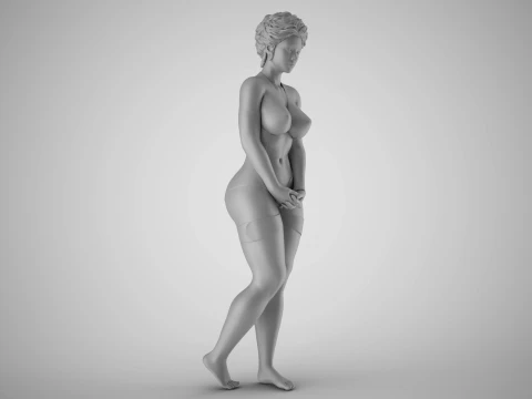 여자의 당혹감 3D 프린트 모델
