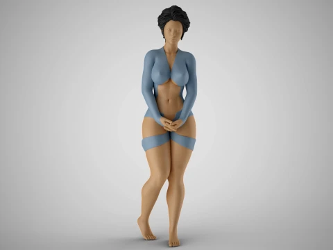 여자의 당혹감 3D 프린트 모델