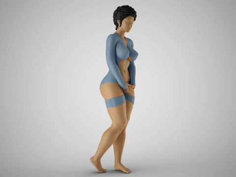 여자의 당혹감 3D 프린트 모델