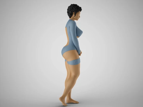 여자의 당혹감 3D 프린트 모델