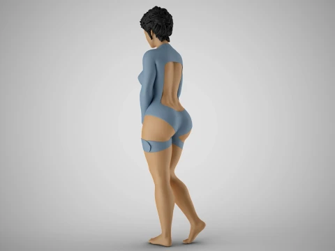 여자의 당혹감 3D 프린트 모델