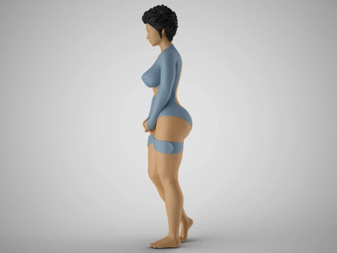 여자의 당혹감 3D 프린트 모델