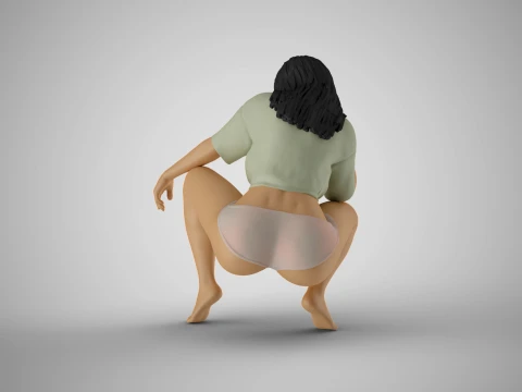 Thoughtful Teasing Girl 3D Print Model