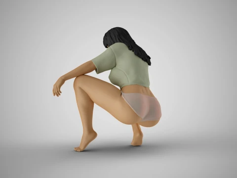 Thoughtful Teasing Girl 3D Print Model