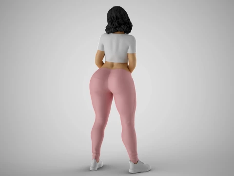 Girl Standing with Clasped Hands 3D Print Model